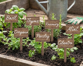 Printable Garden Labels | 44 Plant Markers, Herb Vegetable Signs (PDF)