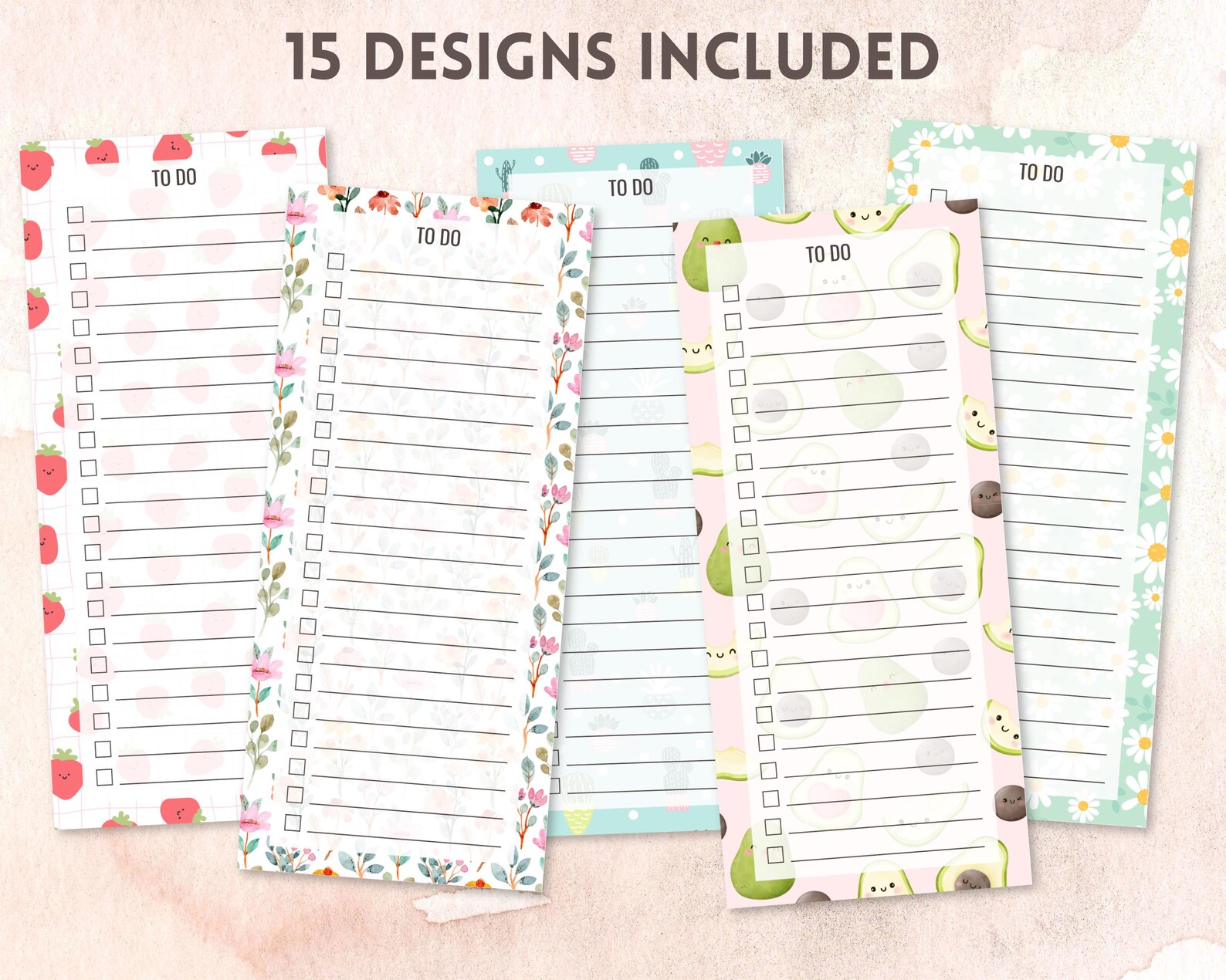 15 Printable to Do Lists – Cute Daily Task Planner | Floral, Avocado ...