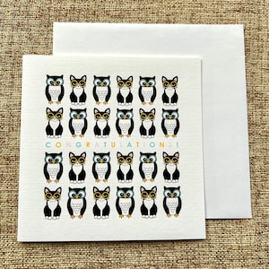 Felicitaciones de búhos y gatitos Tarjetas de felicitación