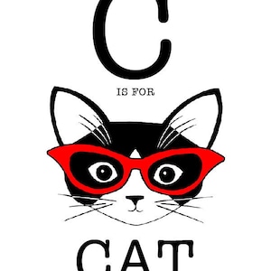 C is for Cat 8 x 10 Art Print