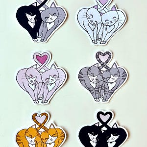 Headbutting Kitties Hand-cut Stickers - NOW WATERPROOF!