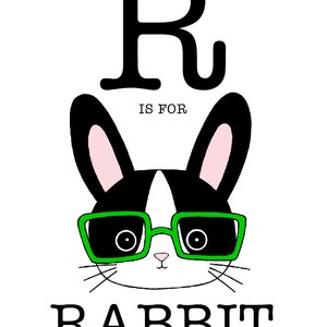 R is for Rabbit 8 X 10 Art Print - Etsy
