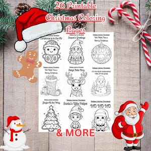 26 druckbare Ausmalseiten für Kinder, sofortiger Spaß-Weihnachten-Download