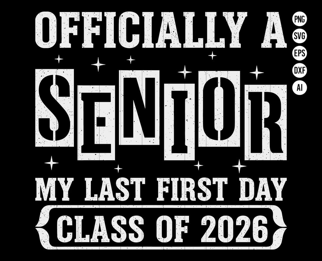 Officially a Senior 2026 SVG PNG My Last First Day Groovy Back to ...