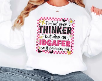 Funny Anxiety PNG | Sarcastic Mental Health Sublimation | Snarky Retro Checkered Floral Design | Rude Woman Quote | Adult Humor Shirt PNG