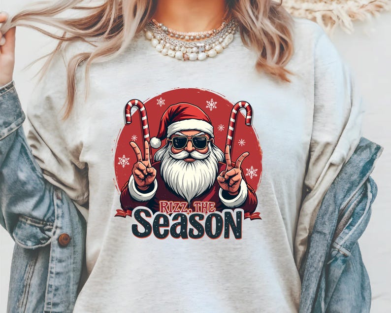 Rizz the Season SVG PNG, Cool Santa Christmas Design Xmas, Holiday ...