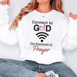 Connect to God the Password Is Prayer SVG PNG Religious WiFi Faith Christian Quote Clipart for Believers Inspirational Design