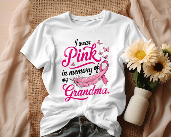 Pink Ribbon in Memory of Grandma SVG PNG, Breast Cancer