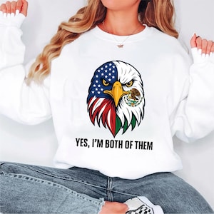 American Mexican Flag Eagle PNG | USA Mexico Pride Clipart | Dual Heritage Sublimation | Patriotic Funny PNG | Yes I&#39;m Both Quote