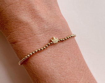 dainty princess crown bracelet, gold fill stretchy bracelet won't tarnish, mother's day gift, gift for daughter, friendship bracelet