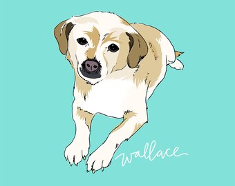 mother's day gift from dog, custom dog portrait, digital download, pet portrait, pet memorial, dog illustration, dog mom gift, cat drawing