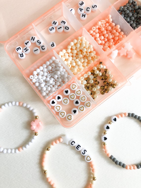 Personalized Gift for Kids DIY Stretchy Bracelet Craft Kit - Etsy