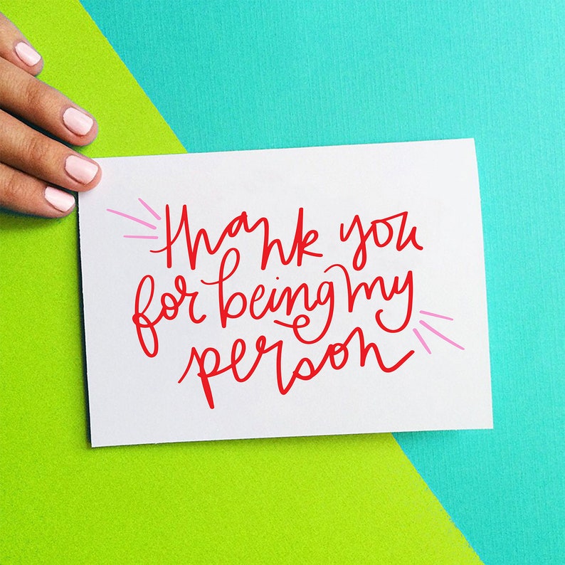 mother's day card for mom, thank you for being my person, best friend gift for her, grey's anatomy anniversary card, birthday card image 1