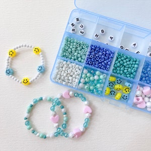 personalized gift for kids, DIY stretchy bracelet craft kit, bracelet making kit, activity box, friendship bracelets, jewelry making the summer kit