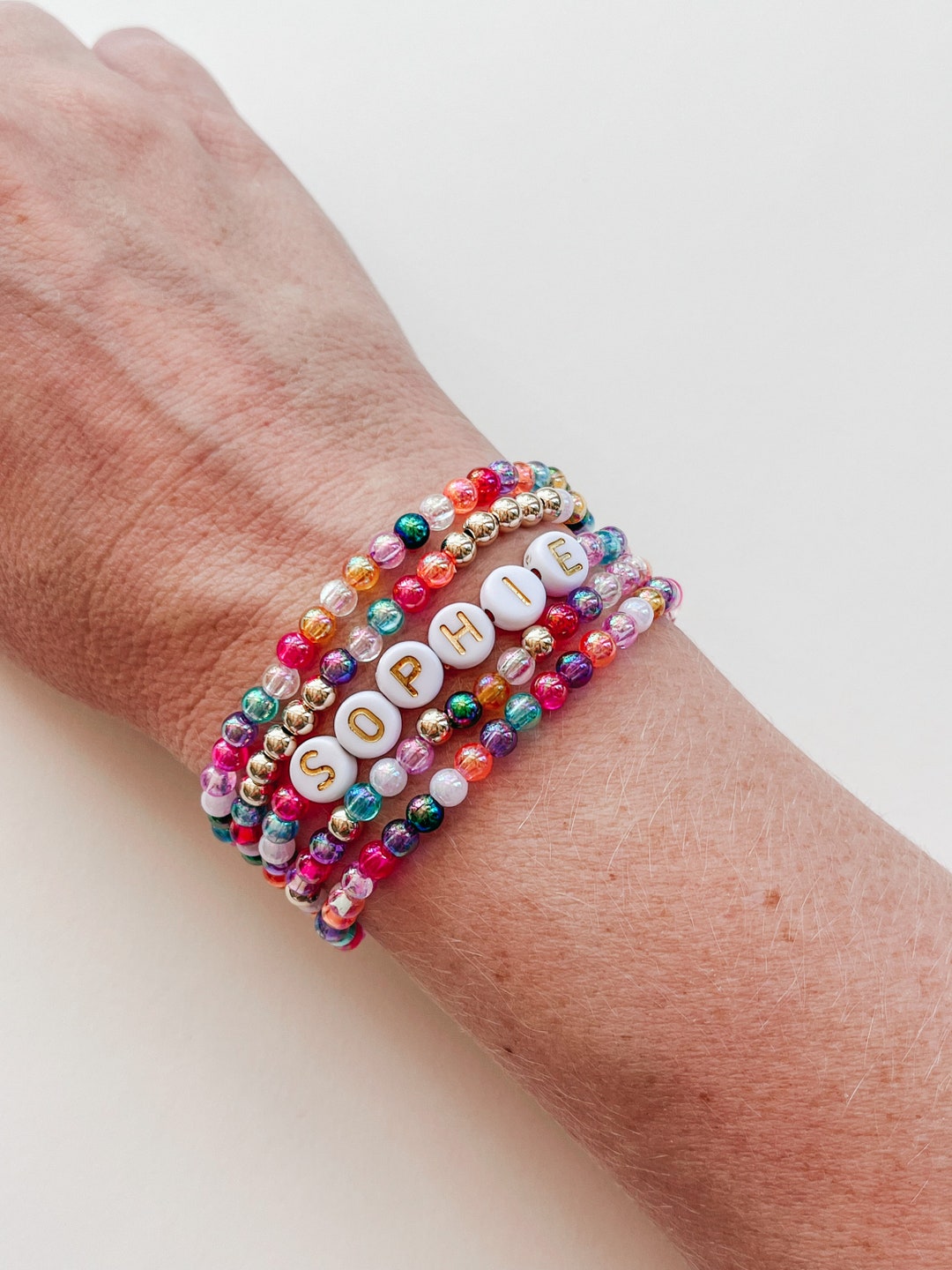 Colorful Bracelet Set, Deluxe Gold Fill Stacking Bracelets That Won't