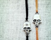 skull bracelets halloween jewelry friendship bracelets wish bracelets orange black embroidery thread best friend gift pirate jewelry bones