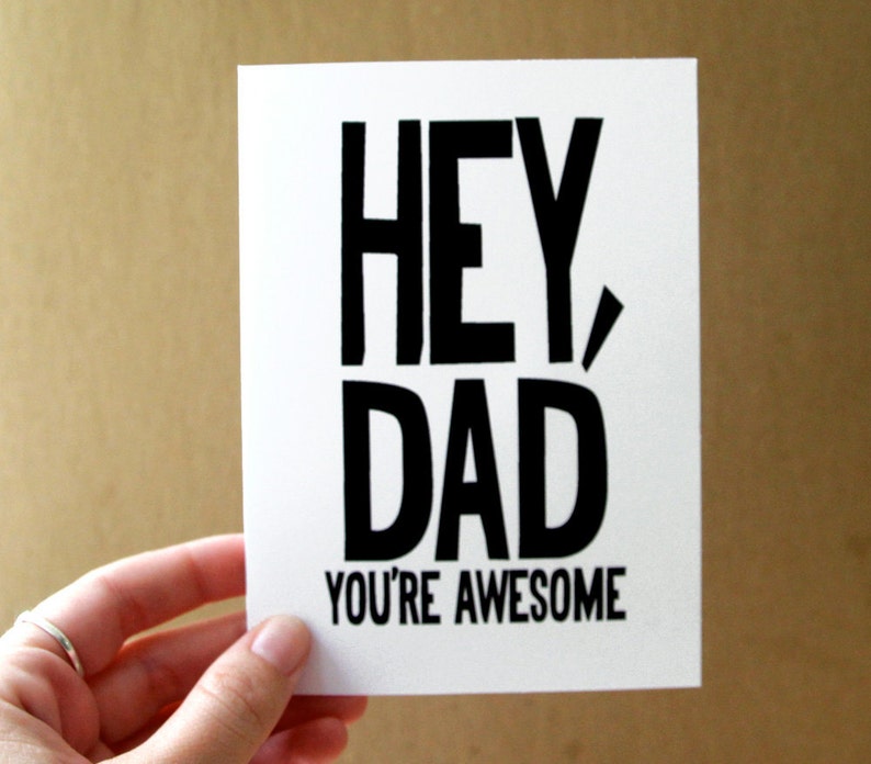 funny card for dad, father's day gift for him, father's day card, birthday card, hey dad you're awesome greeting card image 2