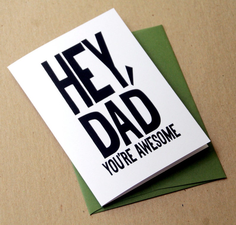 funny card for dad, father's day gift for him, father's day card, birthday card, hey dad you're awesome greeting card image 3