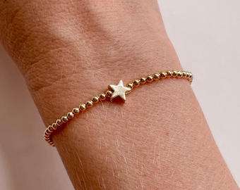 dainty gold star bracelet, mother's day gift, custom stretchy bracelet, personalized gift for mom, mother daughter friendship bracelet