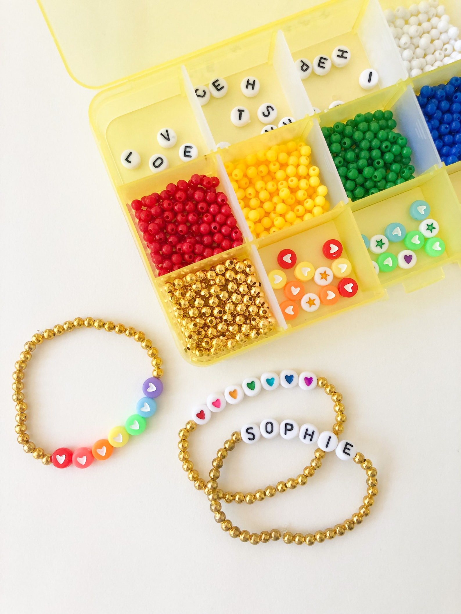 Rainbow Bracelet Craft Kit, Gift for Her, Gifts for Kids, DIY Stretchy ...