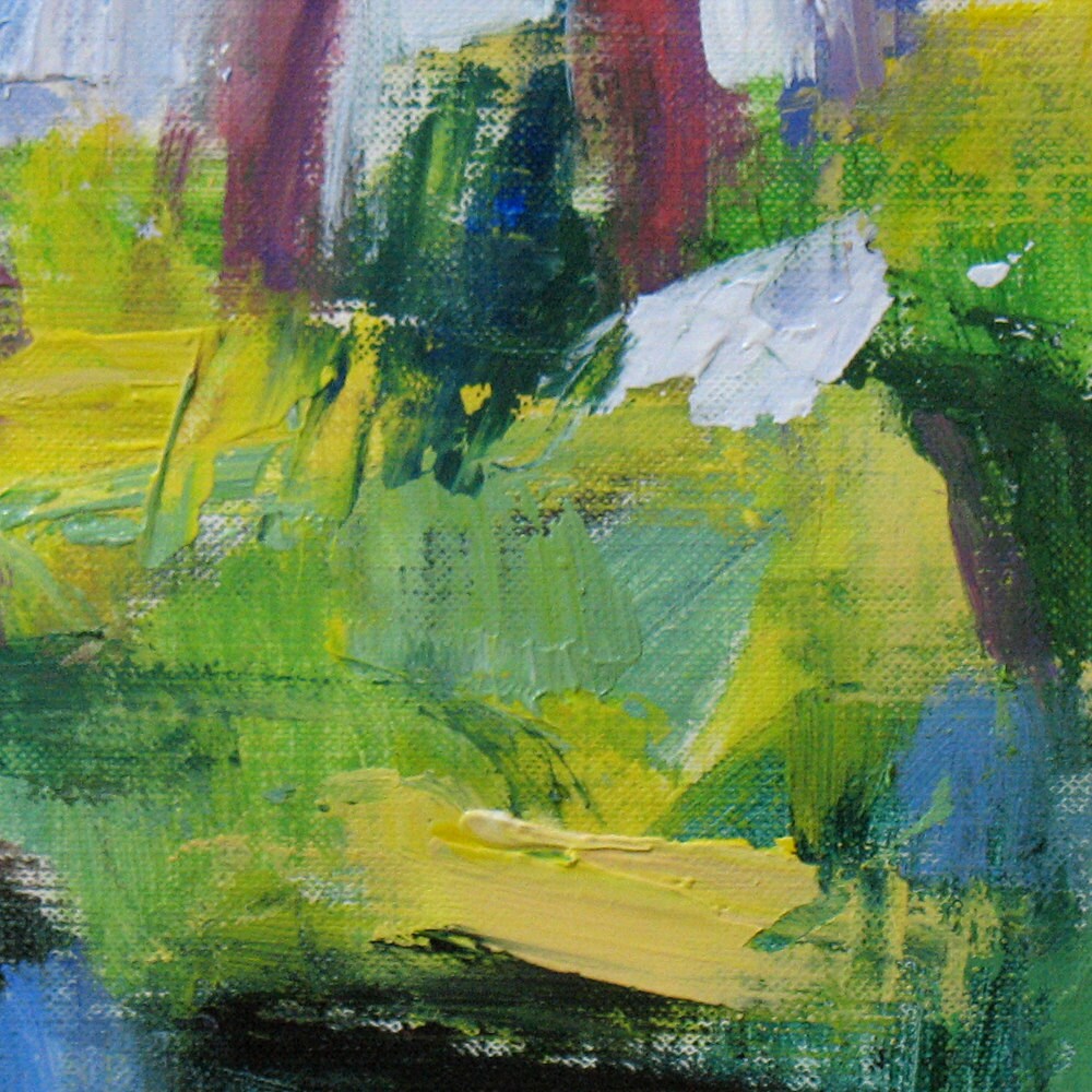 Late Summer ORIGINAL ABSTRACT painting 6 x 6 abstract forest Etsy