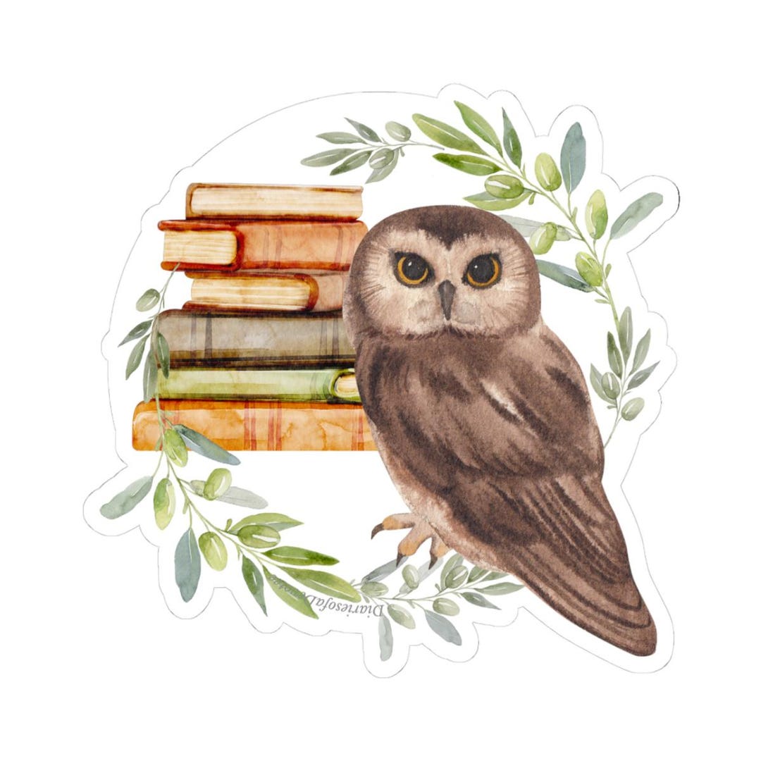 Athea Sticker Athena Owl Sticker | Greek Goddess of Wisdom Vinyl Sticker | Kiss-cut ...