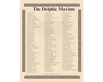 Delphic Maxims Wall Printed poster Ancient Greek Mythology Home Decor Hellenic Pagan Art
