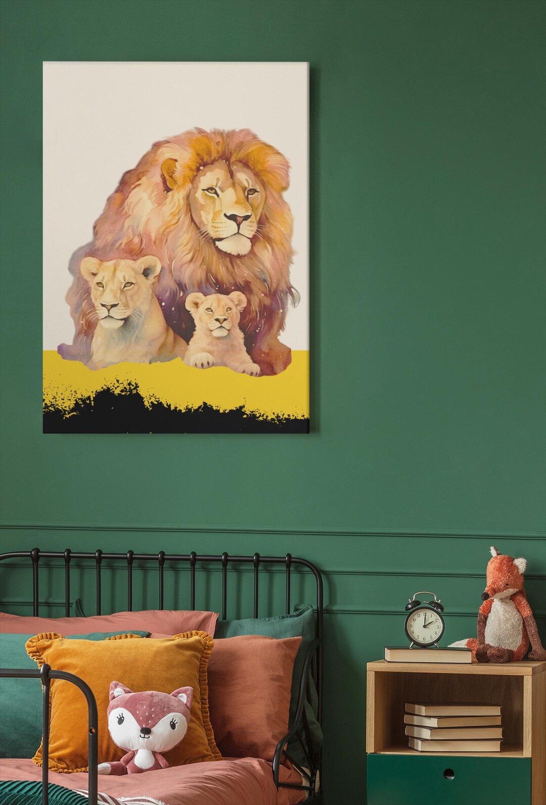 Lion Family Print, Lion Wall Poster, King of Jungle Art, Lion Family ...