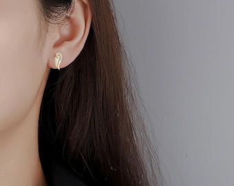 14K Gold Angel Wing Earrings: Pearl & Crystal Dangle Jewelry