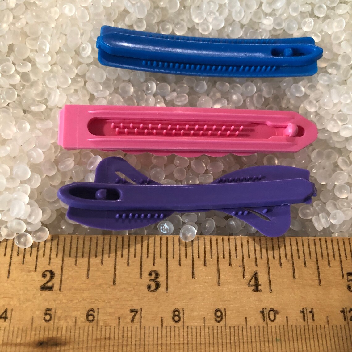 Vintage Barrette Plastic Childs Barrettes Pink Chain Link Etsy