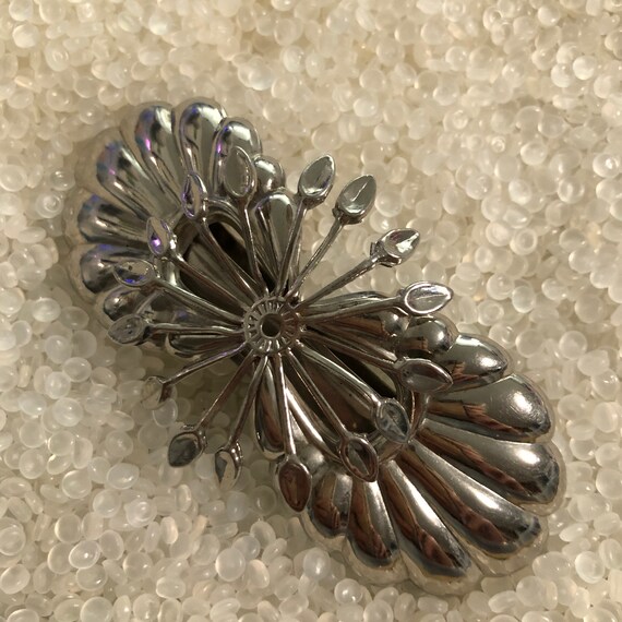 vintage barrette ,  silver sun burst look , barre… - image 2