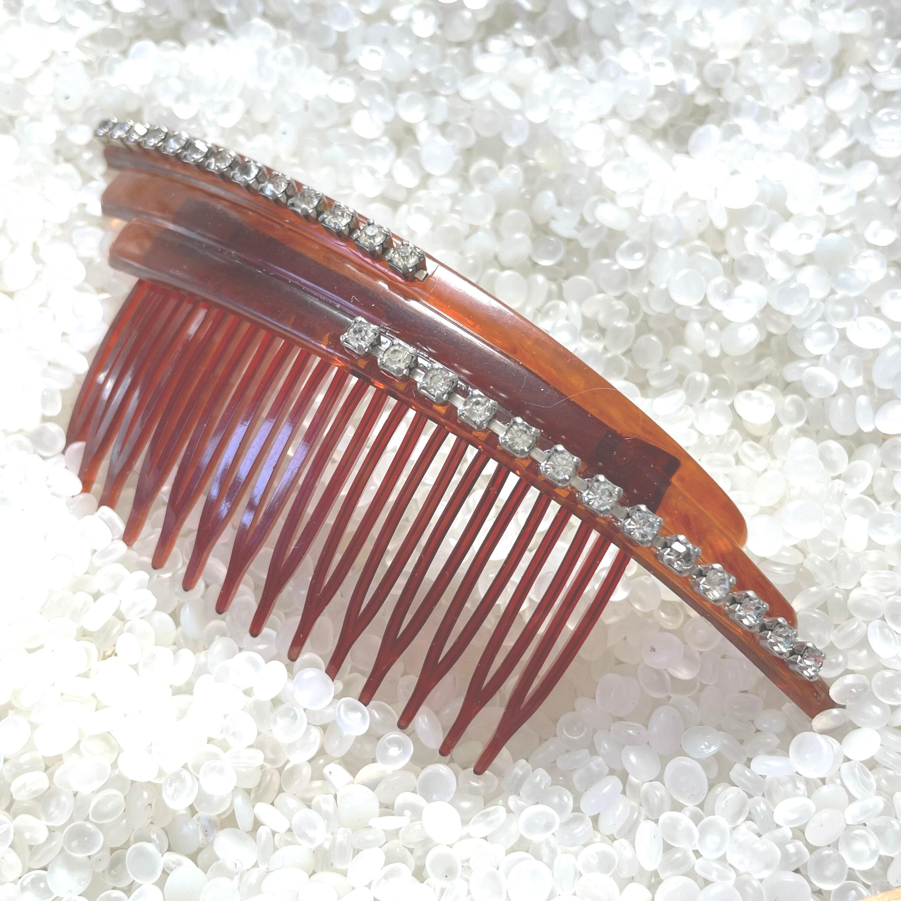 1940s vintage 3D ハワイアンヘッド　 壁掛け Vintage Hair Comb, Rhinestones Tortoiseshell Comb , Vintage 1940