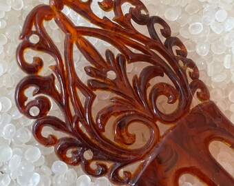 Antique Tortoiseshell Color Hair Comb, Hair Pick, Hair Fork  display picture 1