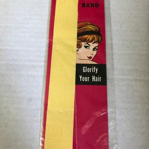 vintage headbands, headband, never used , Retro chic, adjustable headband, vintage Gayla, yellow headband,ribbed texture