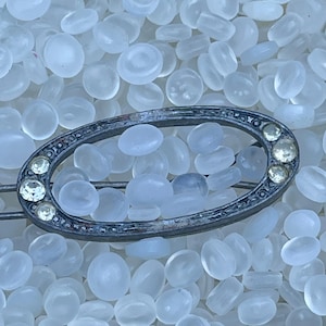 Vintage barrette,  Hair Slide,  silver Tone, romantic design, tiny barrette, tiny  rhinestone,so7