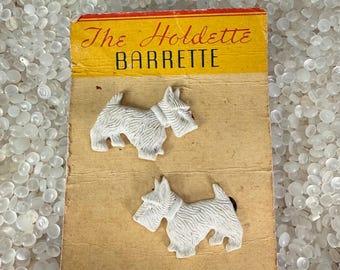 Vintage Black Scottie Dog French Ponytail Holder Hair  display picture 3