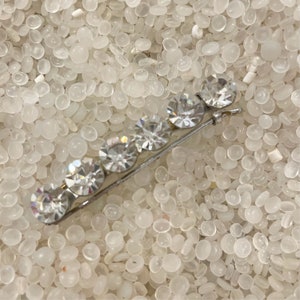 Vintage barrette, large rhinestones barrette,  slender barrette,, k7