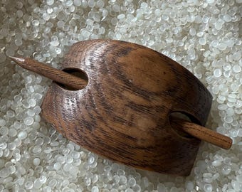 Vintage wood bead boho hair stick barrette bohemian hippie hippy Leather Hair Barrette Hair Stick Boho Hippie Leather Hair  main image 4