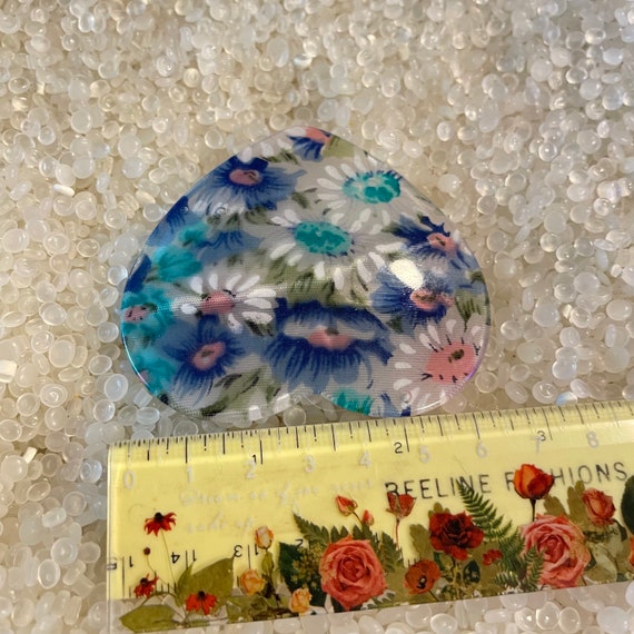 vintage barrette,  flower print, large barrette, … - image 4