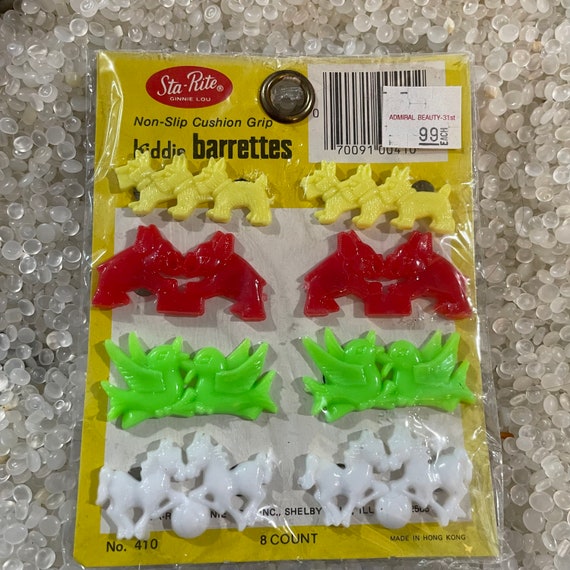 Barrettes Vintage à Pince Métal – Multicolores, Rétro Et Collectionnables, Marque Tip Top, Neuves Avec étiquettes