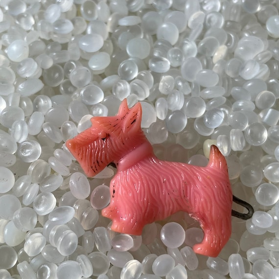 vintage barrette,  little  pink  dog, scottie dog… - image 1