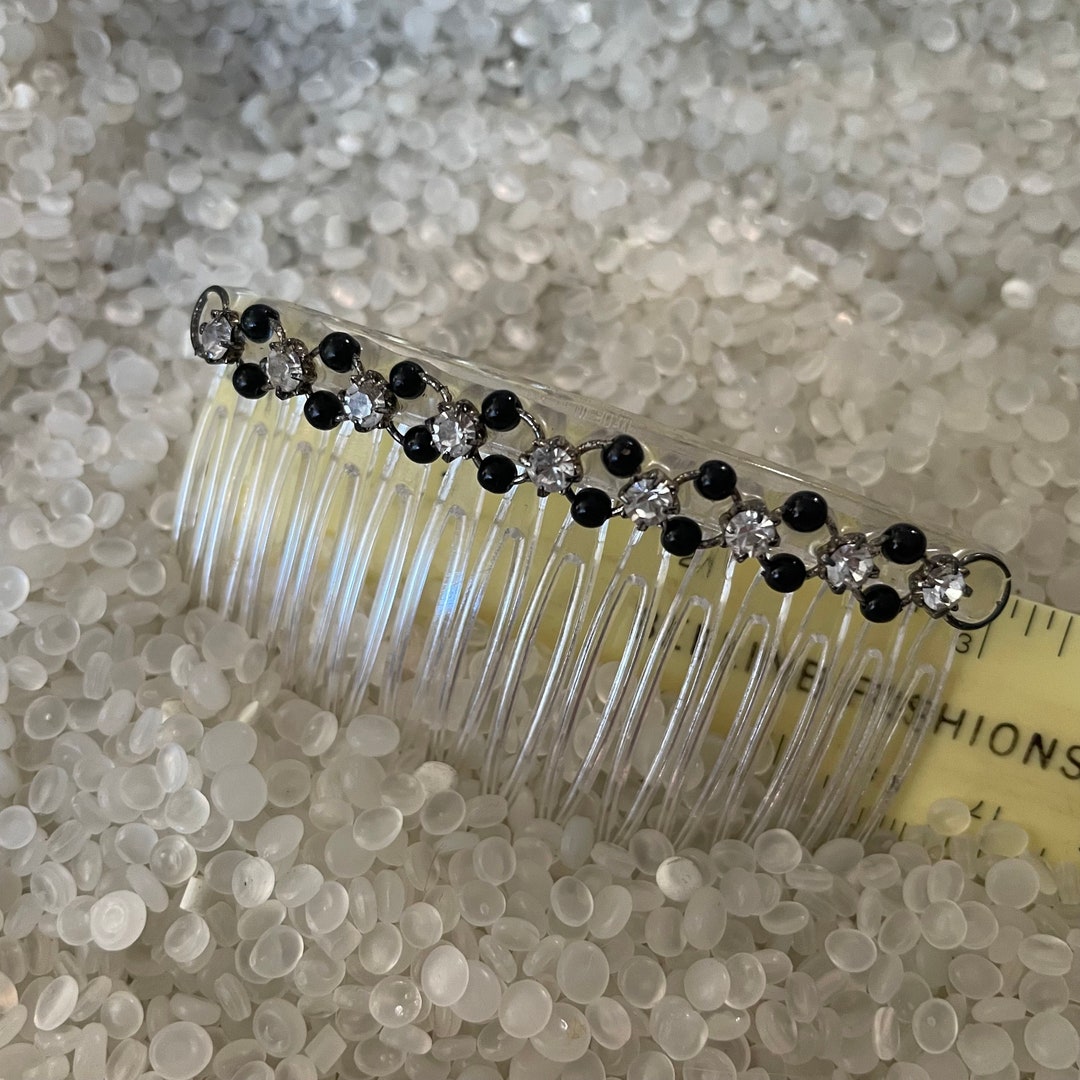 Vintage Comb With Rhinestones, Clear Combs, Bridal Hair Something Old ...