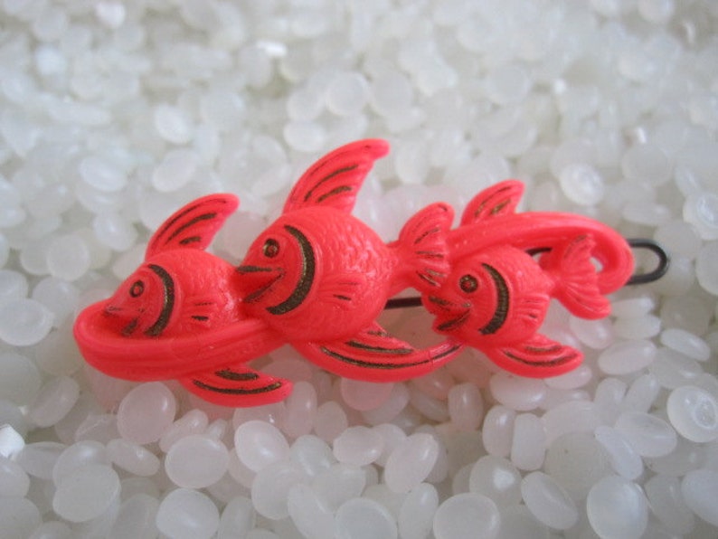 Three fish vintage hair barrette vintage children barrette