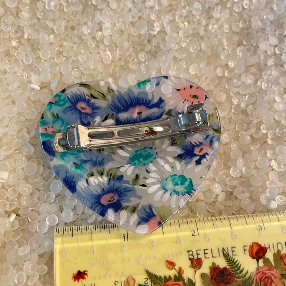 vintage barrette,  flower print, large barrette, … - image 3