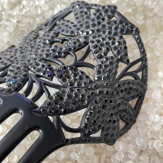 Mantilla Fan Comb, Antique Hair Comb , Mourning Hair Comb 