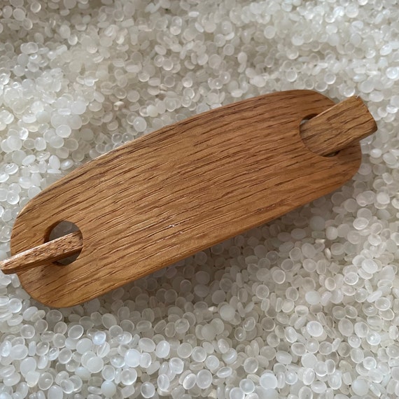 vintage barrette,   Simplistic wood, slide  barret