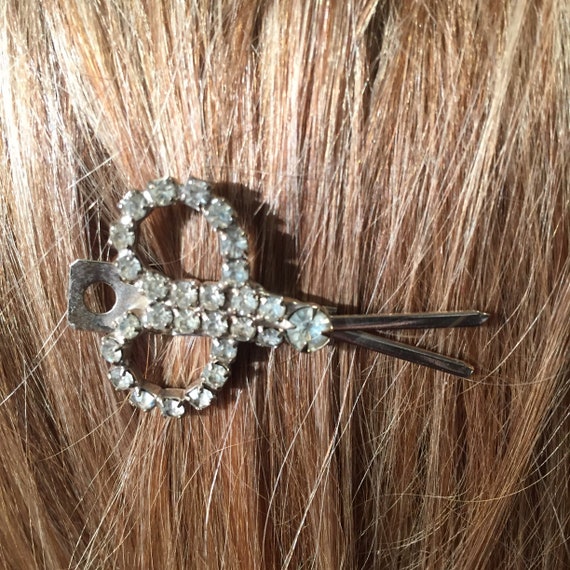 vintage barrette, mini scissors barrette, seamstr… - image 2