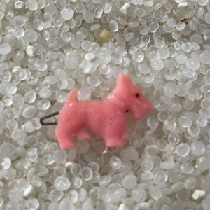 vintage barrette,  little  pink  dog, scottie dog, dog barrette, vintage children , Tilco, old barrette ,B