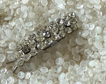 vintage barrette, 1950  barrette, large  stones, bridal hair accessory ,rhinestone flowers ,clear rhinestones , rf1