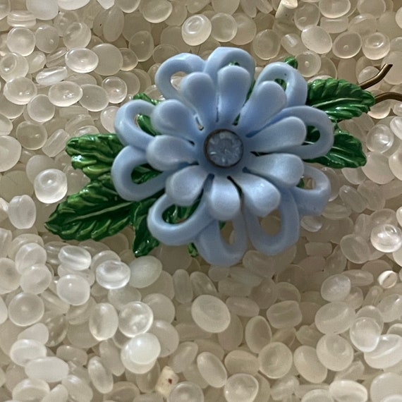 1940-1950 barrette, blue flower barrette,